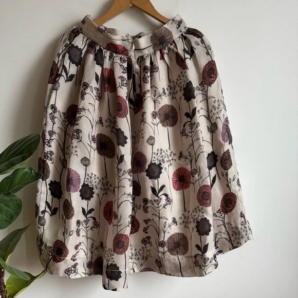 Jill Stuart Floral Print Cream Skirt Size 6 Silk - Picture 5 of 9